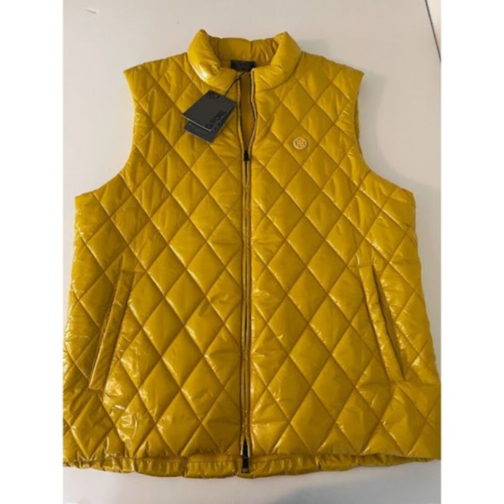 G/FORE Quilted Shiny Yellow Golf Vest - Picture 3 of 9